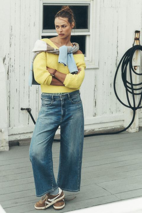 Pilcro Heritage Curve Mid-Rise Wide-Leg Jeans