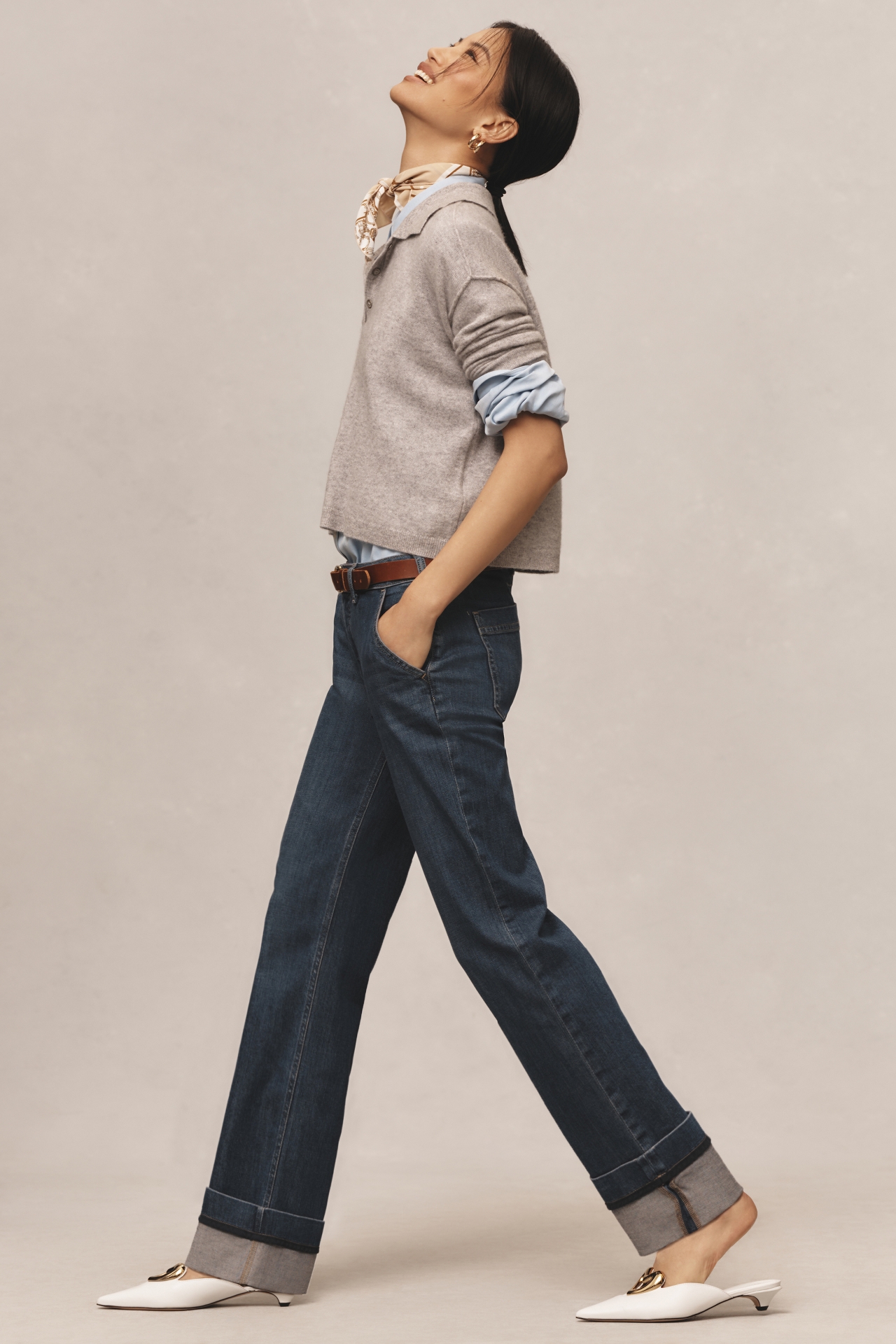 The Francais Mid-Rise Cuffed Jeans by Pilcro