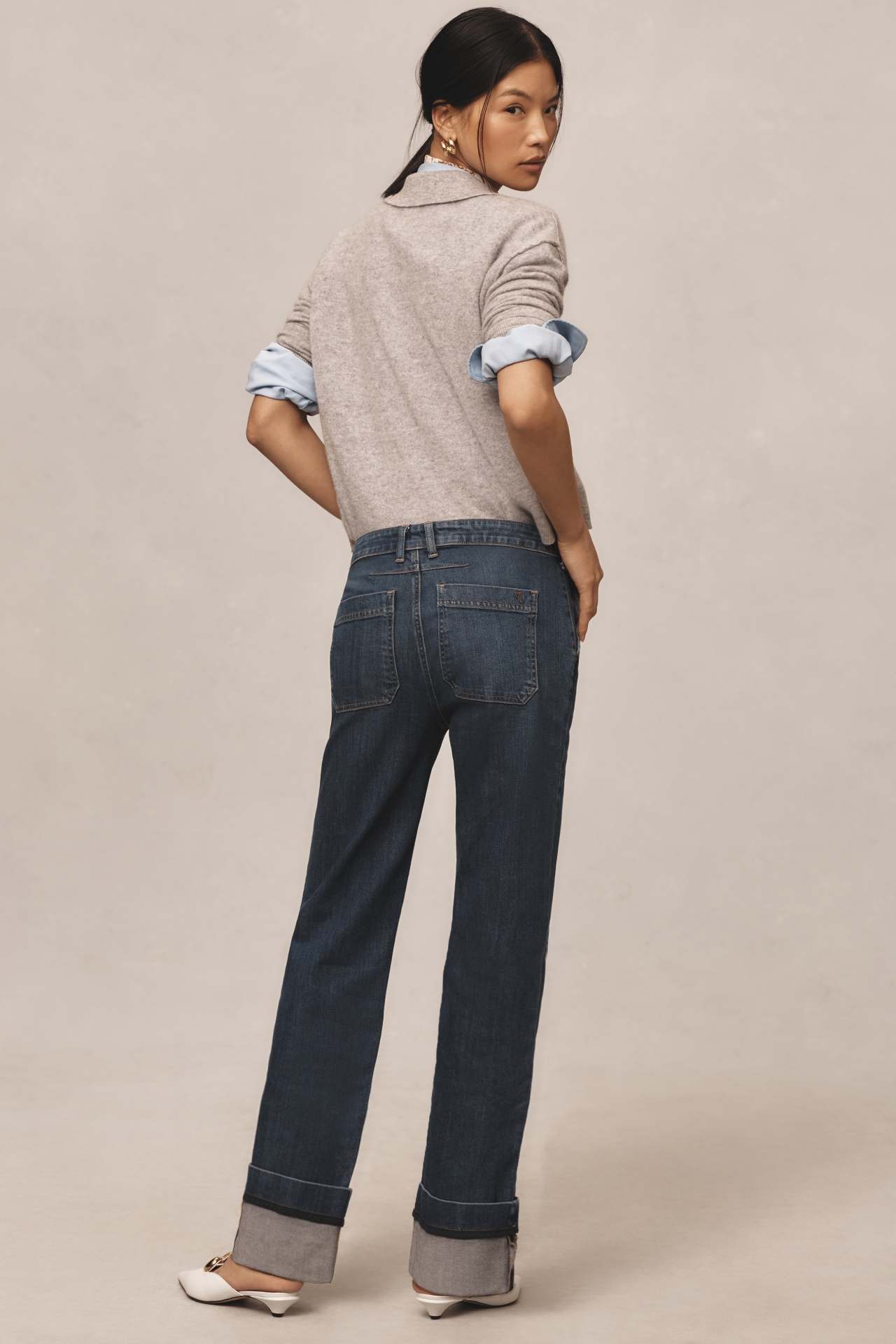 The Francais Mid-Rise Cuffed Jeans by Pilcro