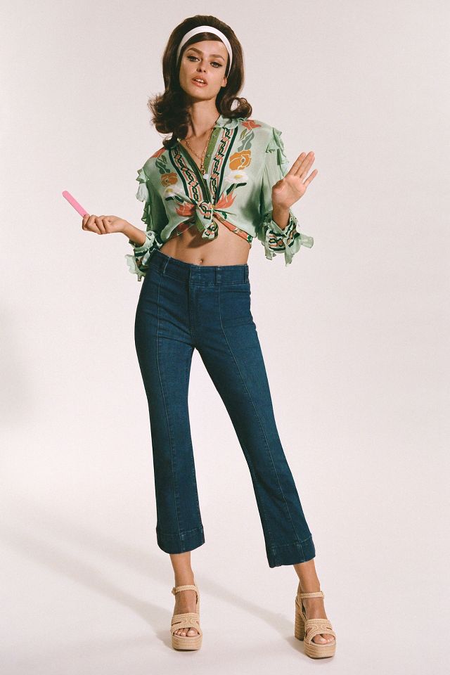 Pilcro Slim 70s High-Rise Crop Flare Jeans #4