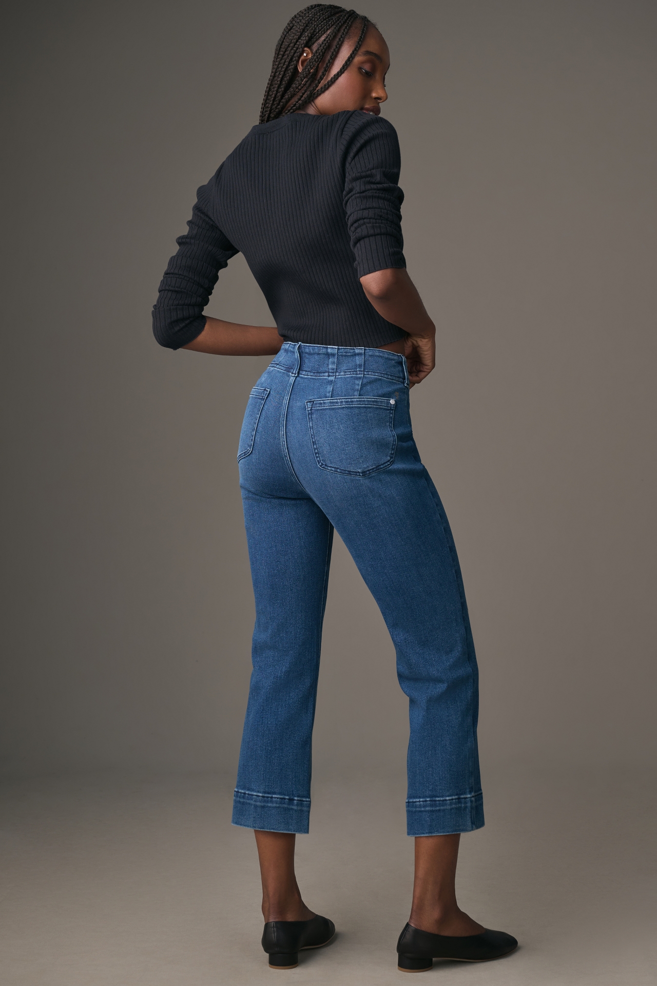 Pilcro Slim 70s High-Rise Crop Flare Jeans