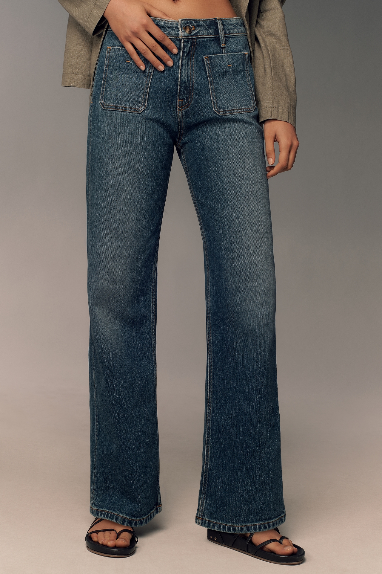 Pilcro Vintage Column High-Rise Wide-Leg Jeans