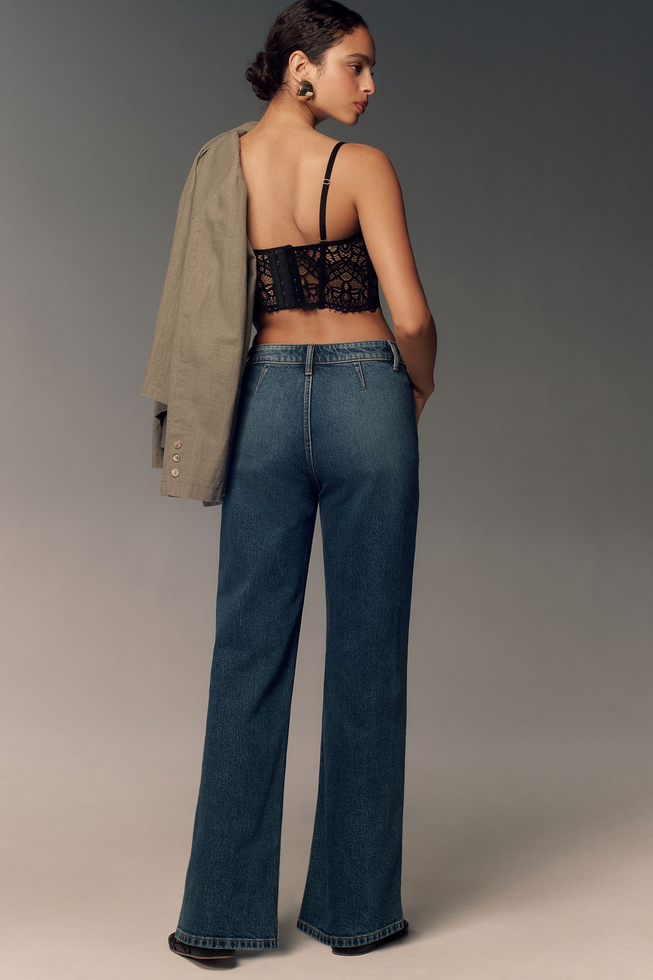 Pilcro Vintage Column High-Rise Wide-Leg Jeans