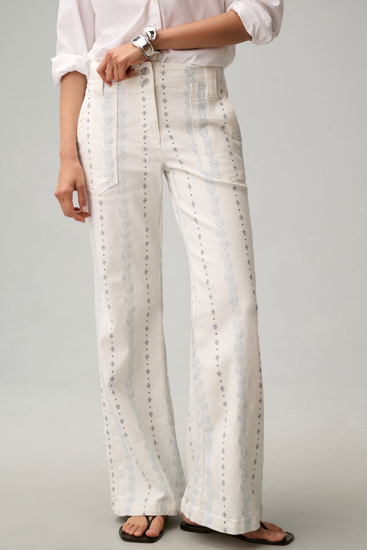 The Naomi High-Rise Flare Jeans by Maeve: Patterned Stripe Edition