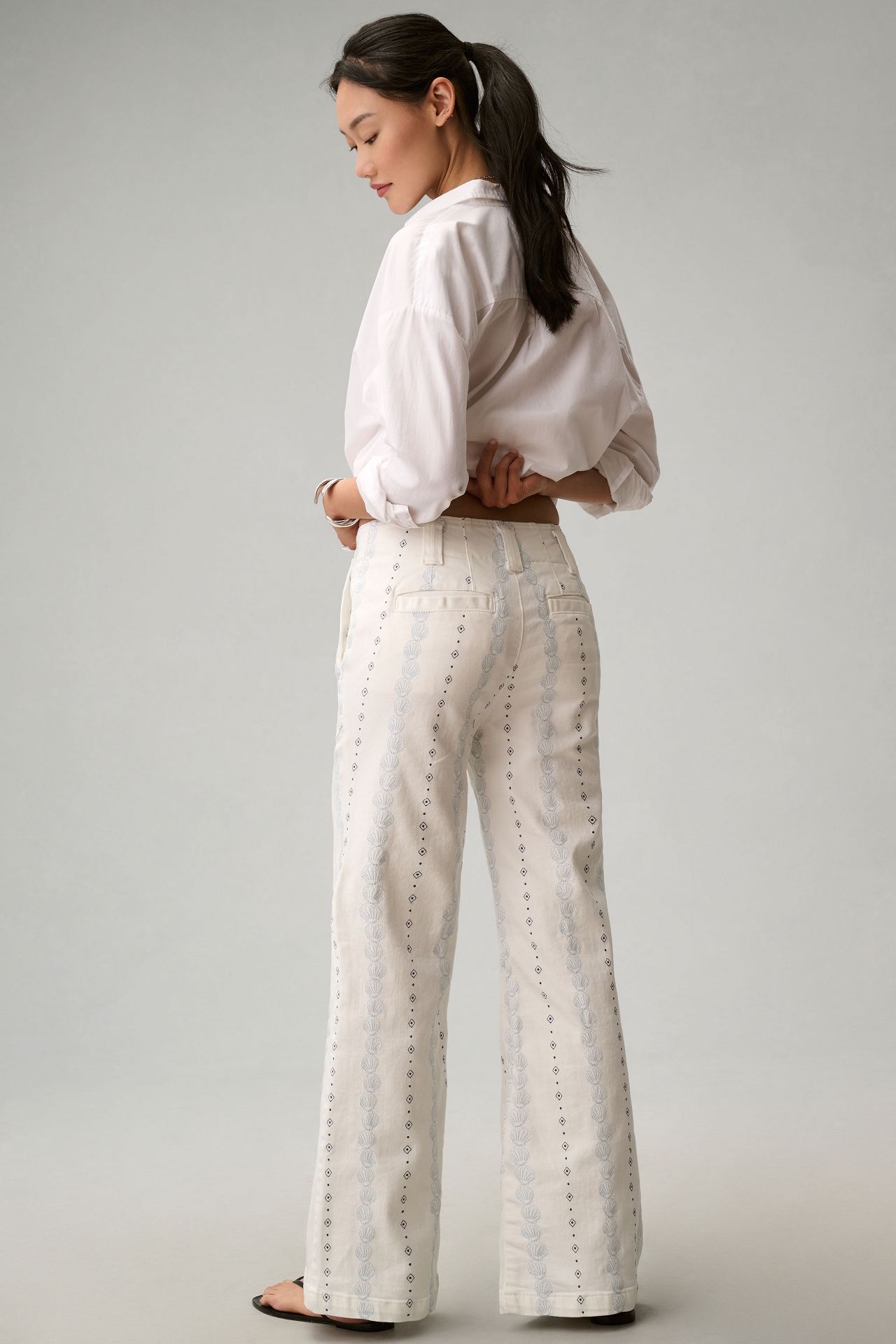 The Naomi High-Rise Flare Jeans by Maeve: Patterned Stripe Edition