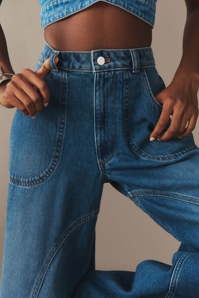 Pilcro Godet Palazzo Mid-Rise Wide-Leg Jeans | Anthropologie