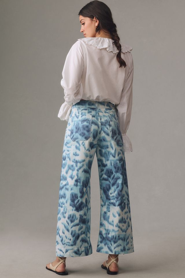 The Ettie High-Rise Crop Wide-Leg Jeans by Maeve: Printed Edition #2