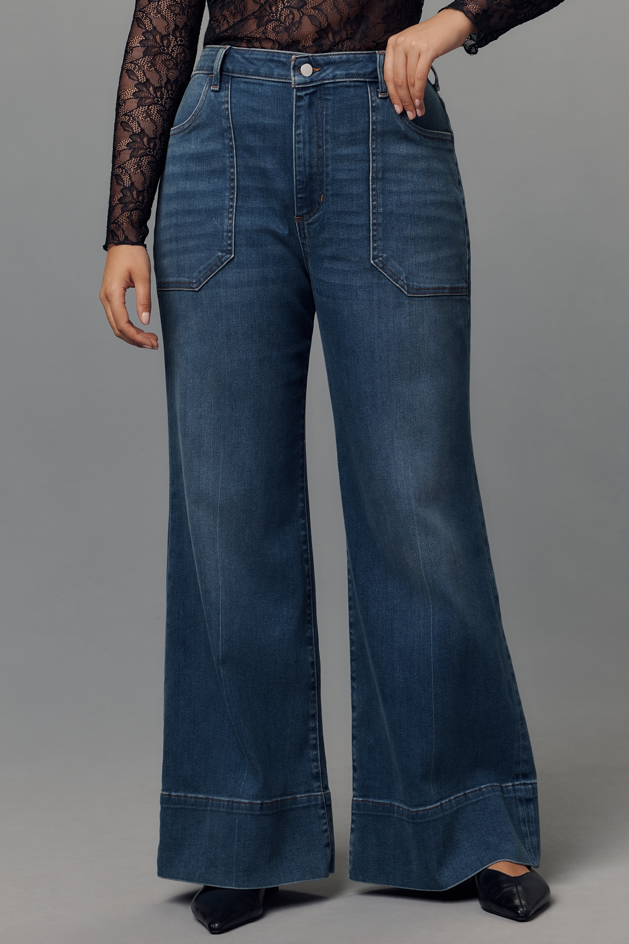 The Rylan Relaxed High-Rise Flare Jeans by Pilcro