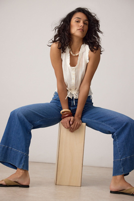 The Rylan Relaxed High-Rise Flare Jeans by Pilcro