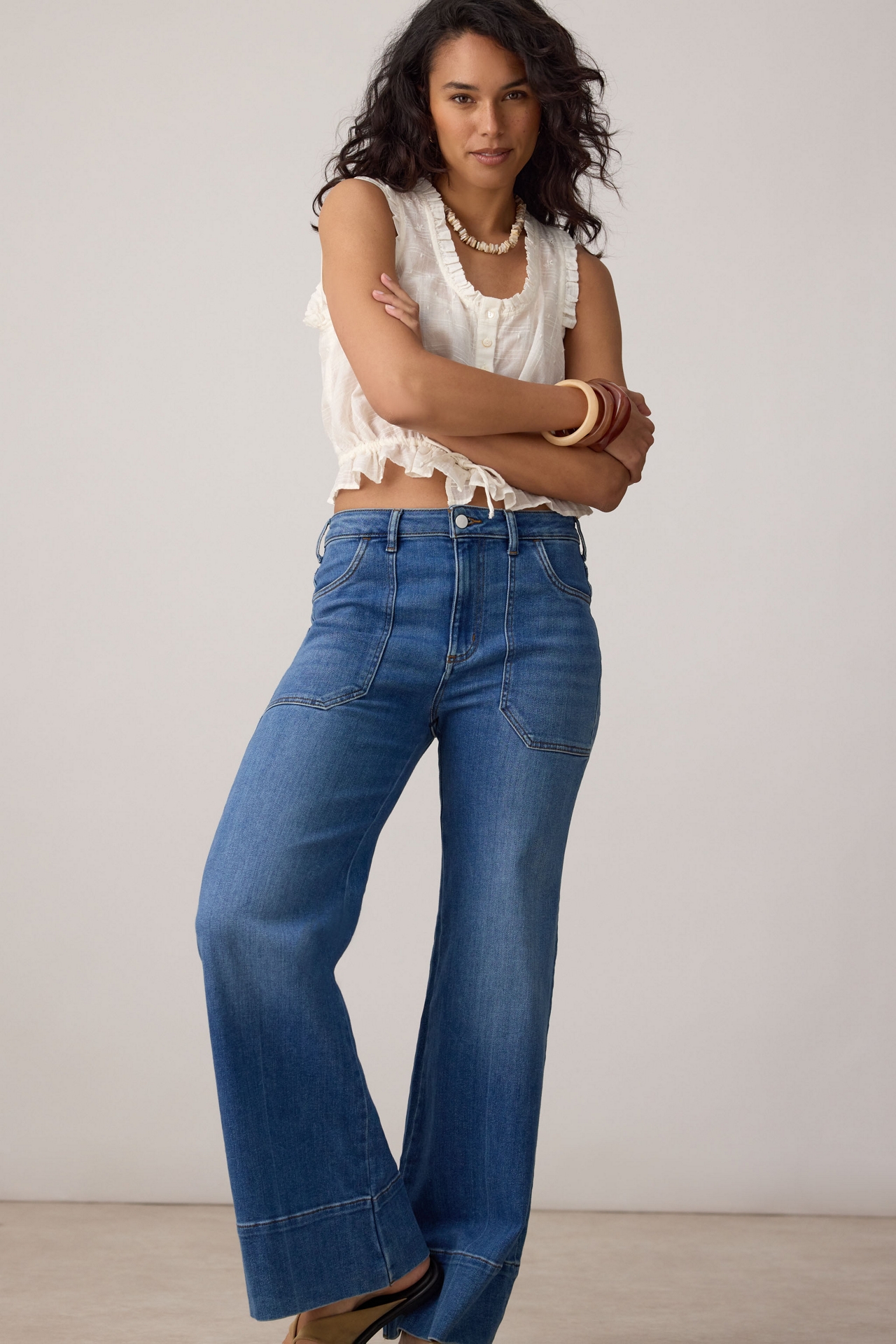 Rylan Relaxed High-Rise Flare Jeans by Pilcro