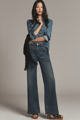 The Rylan Relaxed High-Rise Flare Jeans by Pilcro product page