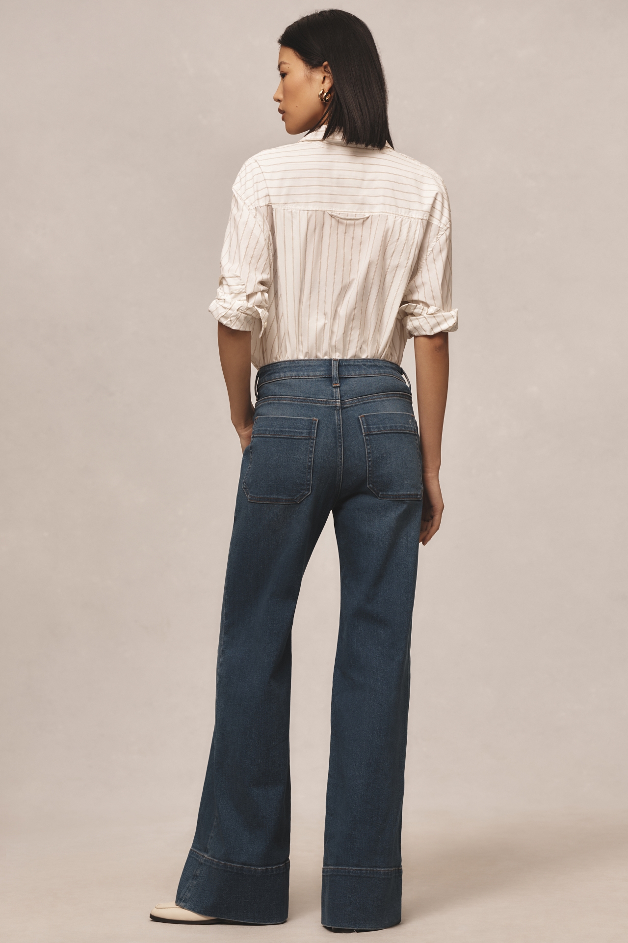 The Rylan Relaxed High-Rise Flare Jeans by Pilcro