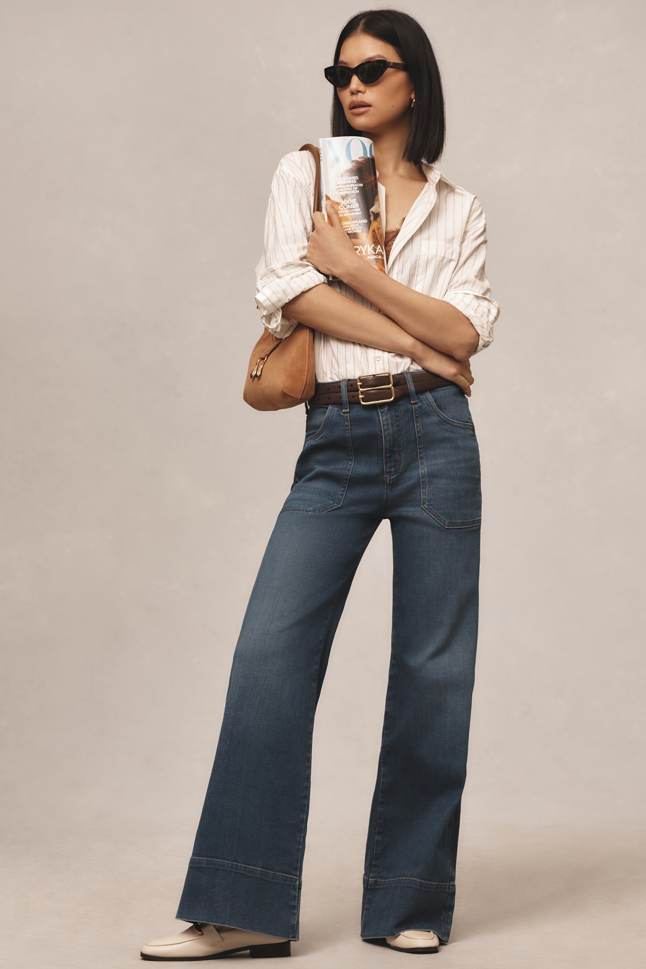 The Rylan Relaxed High-Rise Flare Jeans by Pilcro