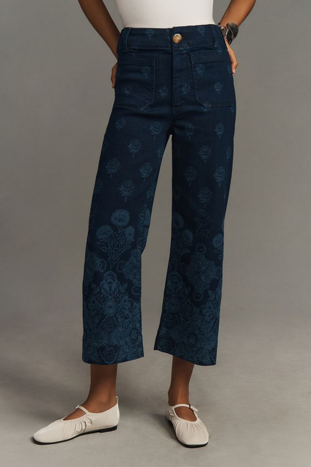 The Colette Cropped Wide-Leg Jeans by Maeve #1