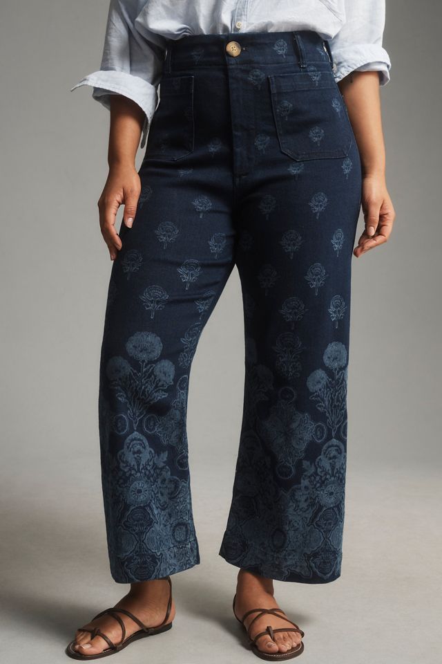 The Colette Cropped Wide-Leg Jeans by Maeve #6