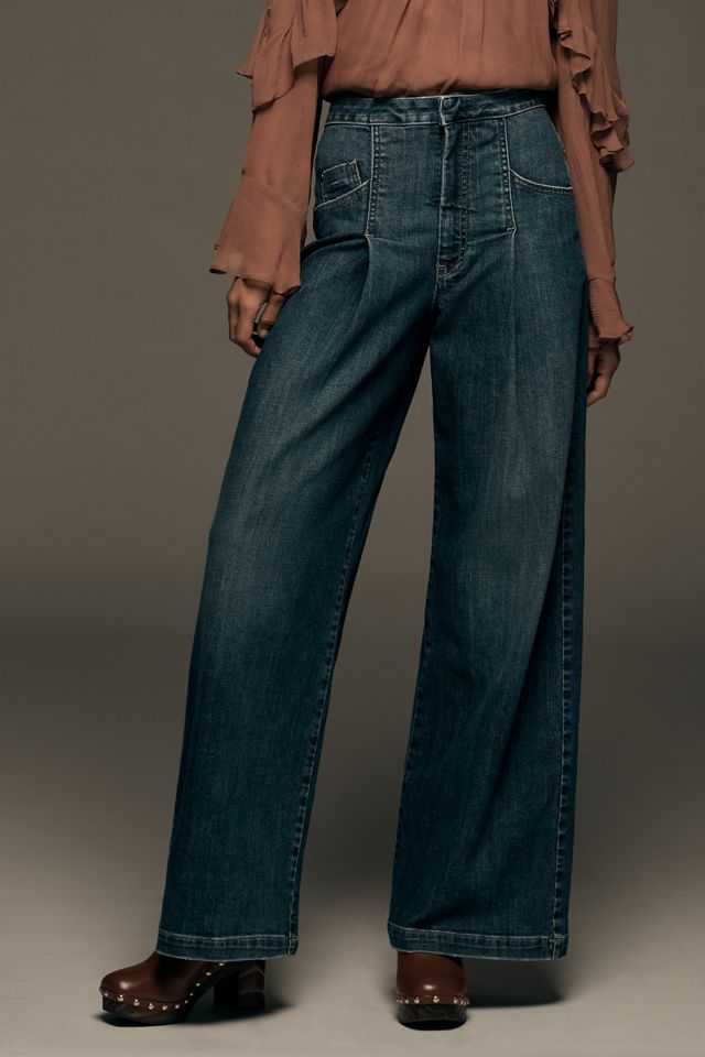 Emory Pleated High-Rise Wide-Leg Jeans #3