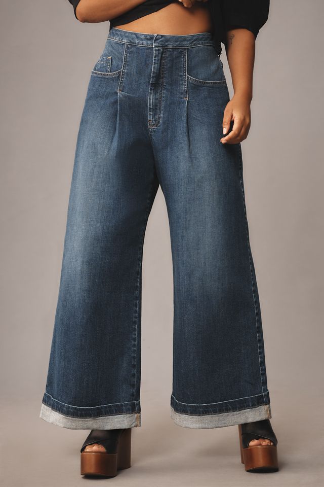 Emory Pleated High-Rise Wide-Leg Jeans #8