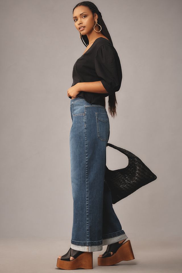Emory Pleated High-Rise Wide-Leg Jeans #9