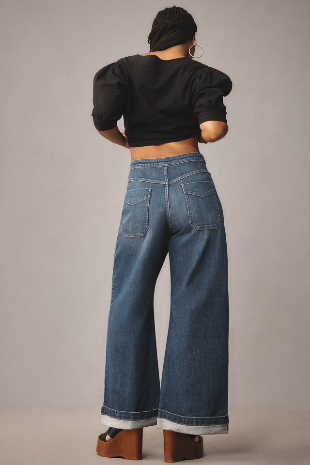 Emory Pleated High-Rise Wide-Leg Jeans #10