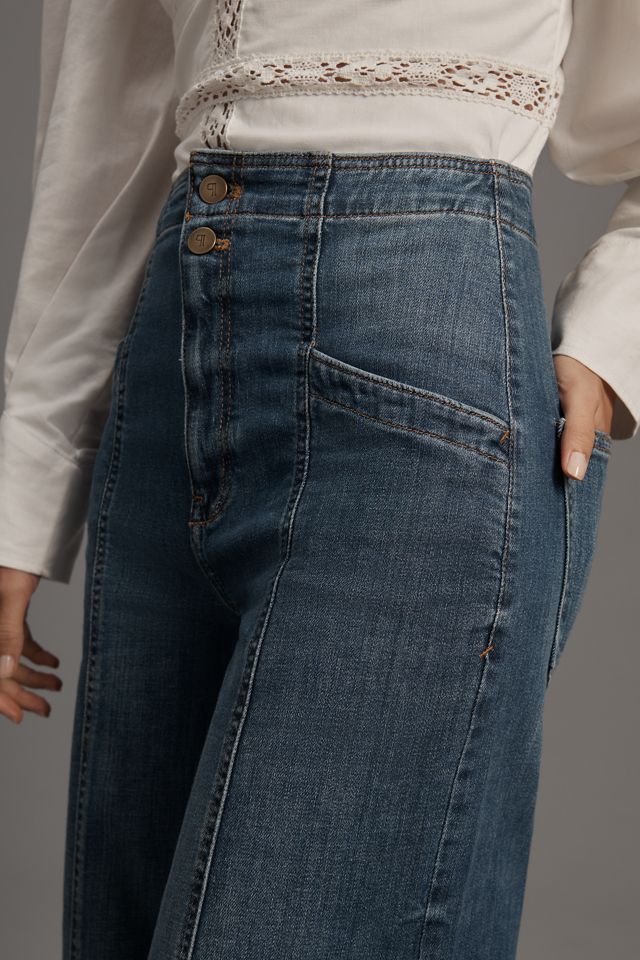 Pilcro Corset Seamed High-Rise Wide-Leg Jeans #2