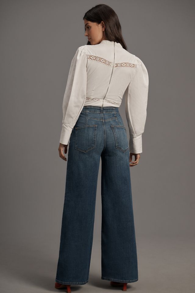 Pilcro Corset Seamed High-Rise Wide-Leg Jeans #3