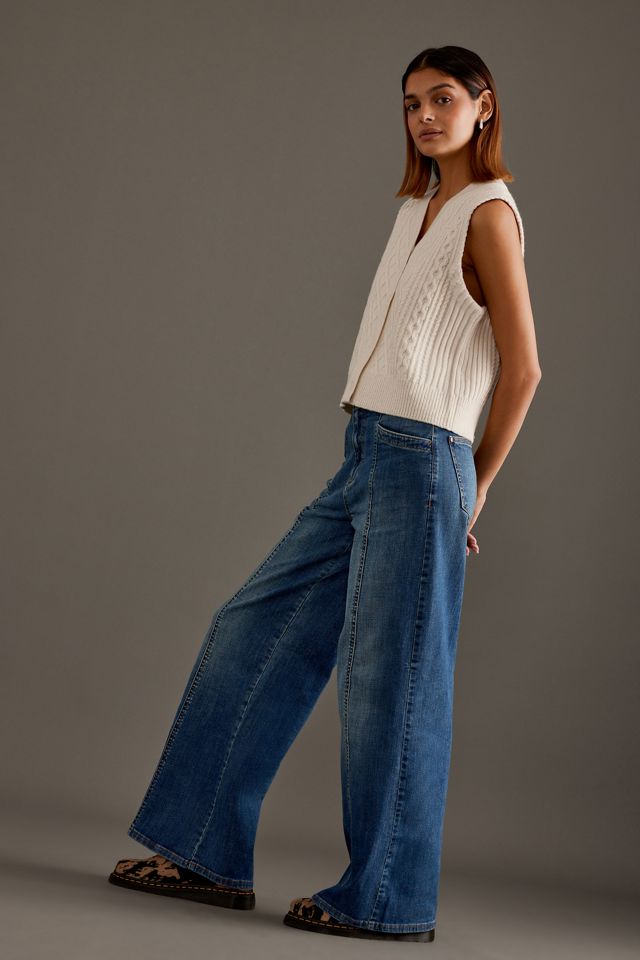Pilcro Corset Seamed High-Rise Wide-Leg Jeans #2