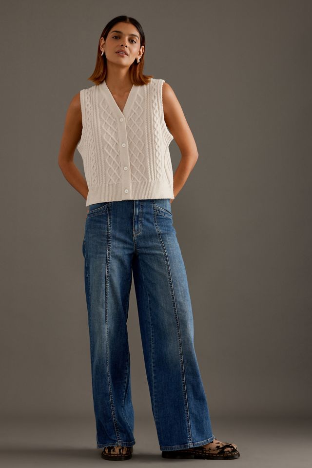 Pilcro Corset Seamed High-Rise Wide-Leg Jeans #3
