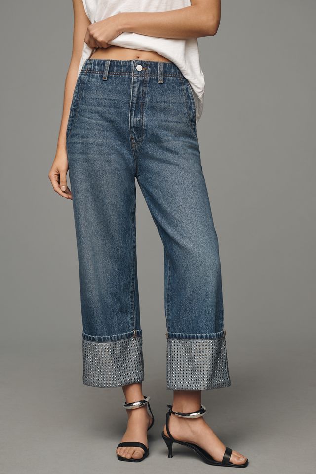 The Lonnie Cuffed High-Rise Crop Jeans by Pilcro: Sparkle Edition #1
