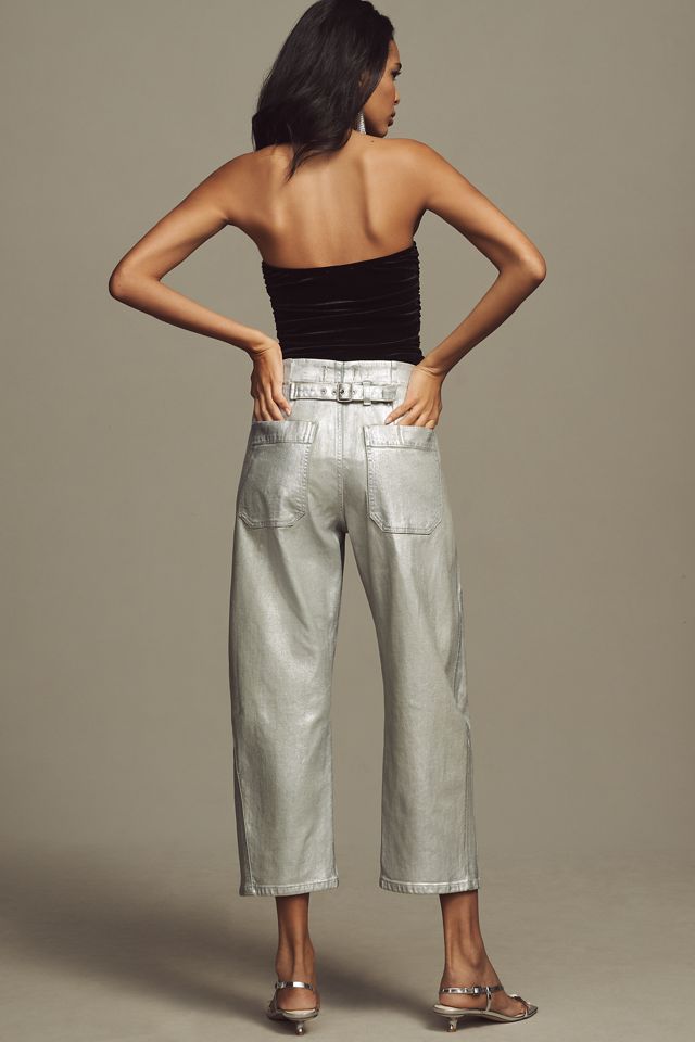 The Arin Mid-Rise Button-Front Barrel Jeans by Pilcro: Coated Edition #4