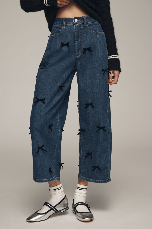 The Kenna Mid-Rise Heritage Barrel Jeans by Pilcro: Bow Edition #1