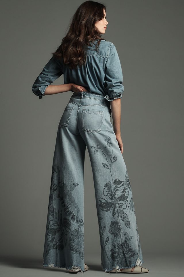 The Adi Mid-Rise Relaxed Flare Jeans by Pilcro: Patterned Edition #1