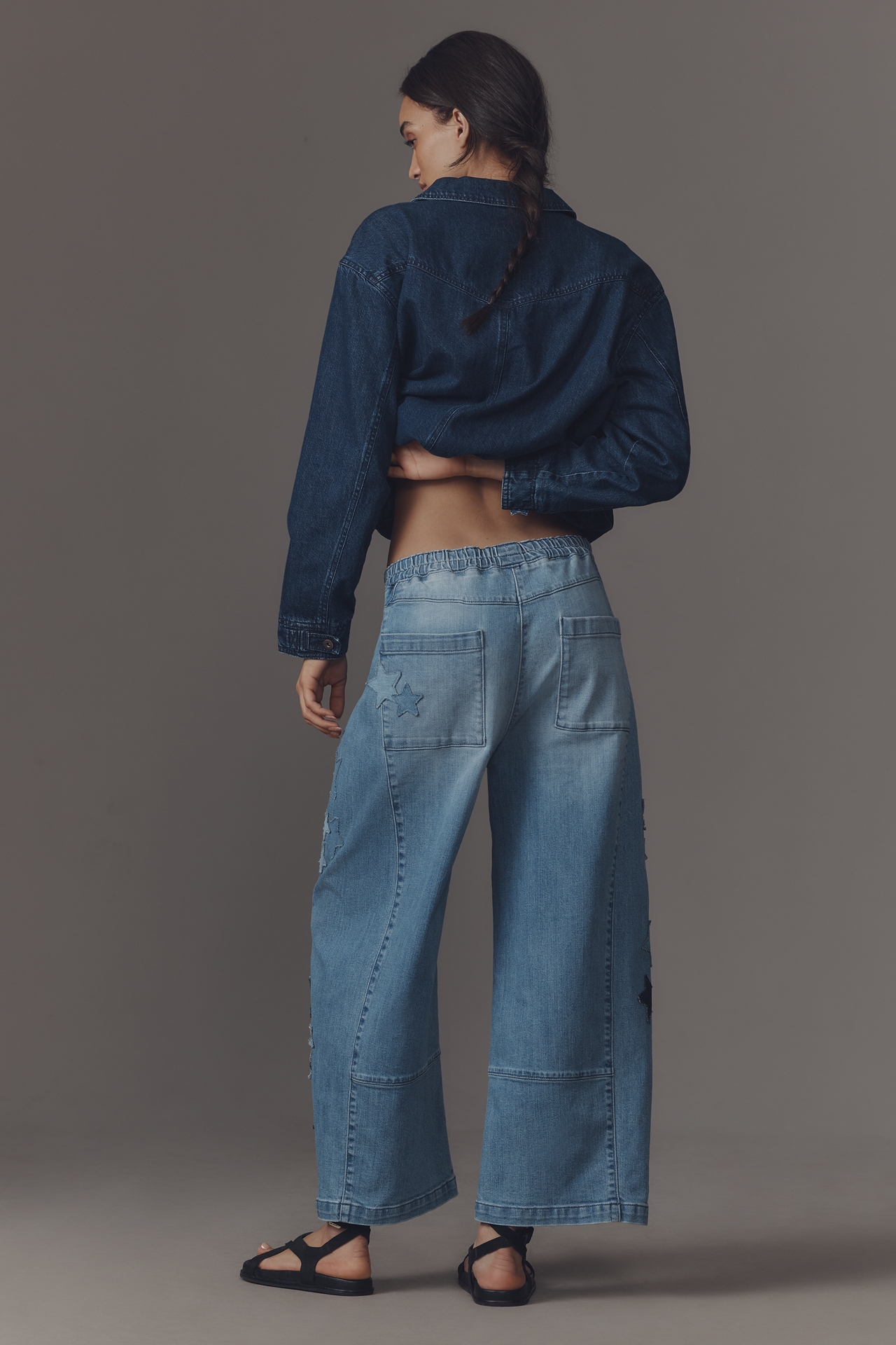 The Izzie Relaxed Pull-On Barrel Jeans by Pilcro