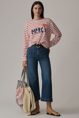 The Colette Crop Wide-Leg Jeans by Maeve