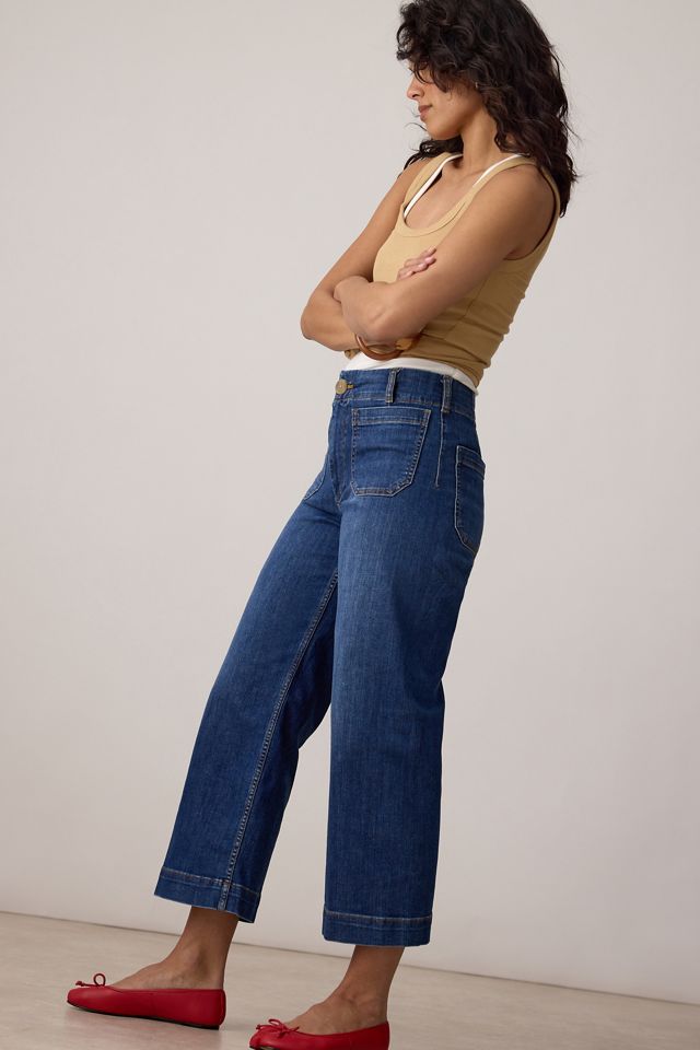 Maeve Colette High-Rise Wide-Leg Cropped Jeans #16