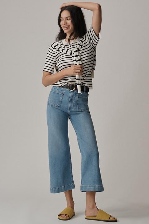 The Colette Crop Wide-Leg Jeans by Maeve