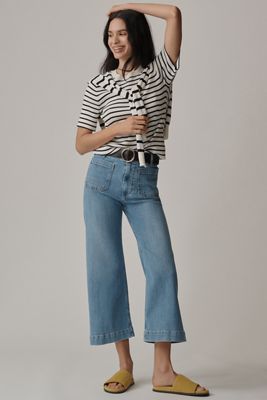 The Colette Crop Wide-Leg Jeans by Maeve