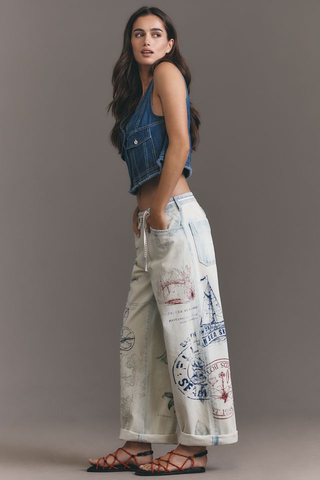 Pilcro Mid-Rise Slouchy Wide-Leg Cuffed Jeans #3