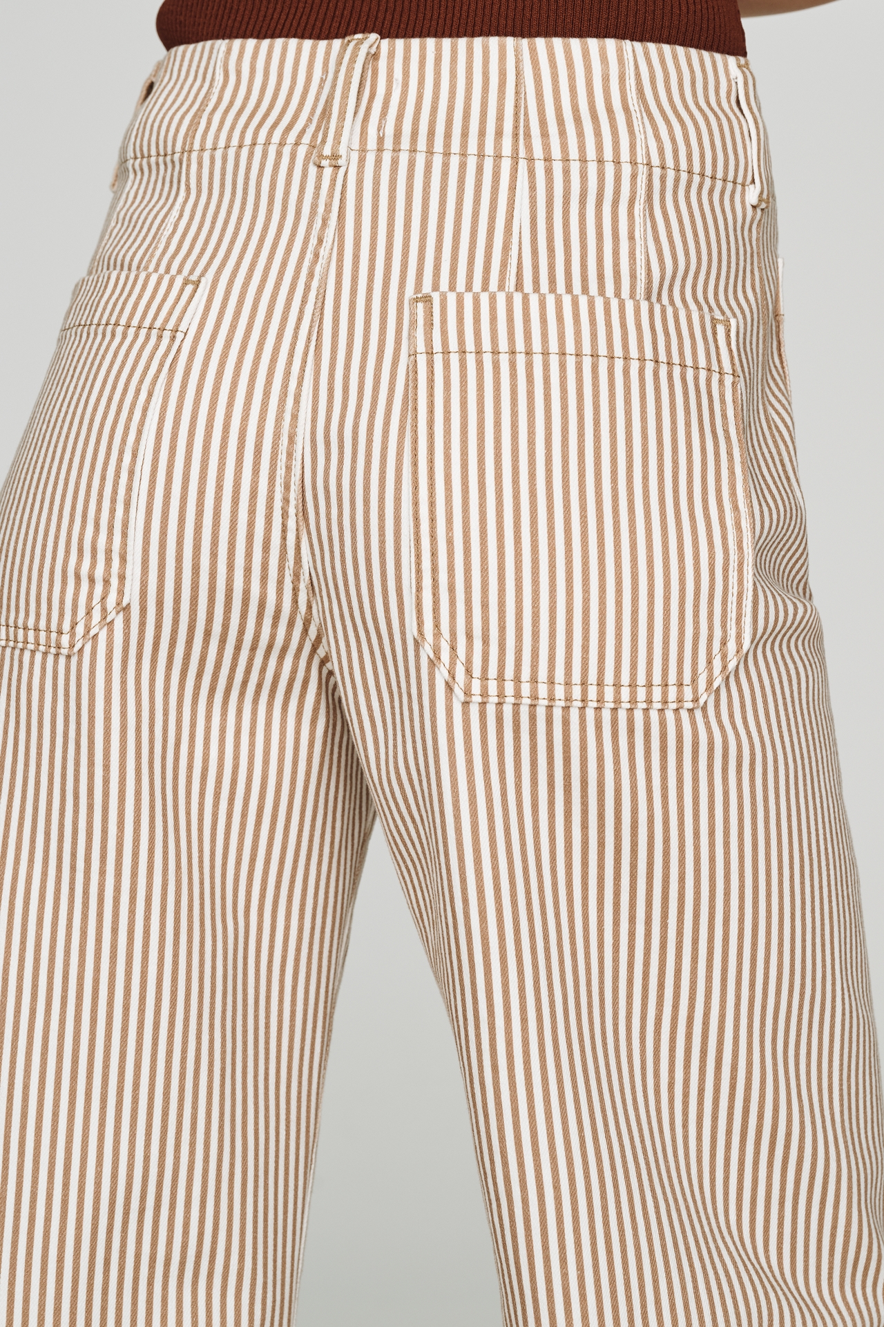 Colette Striped Crop Wide-Leg Jeans by Maeve