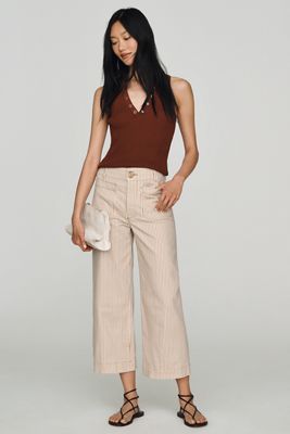 Die Colette Cropped Weite Hose von Maeve: Gestreifte Edition