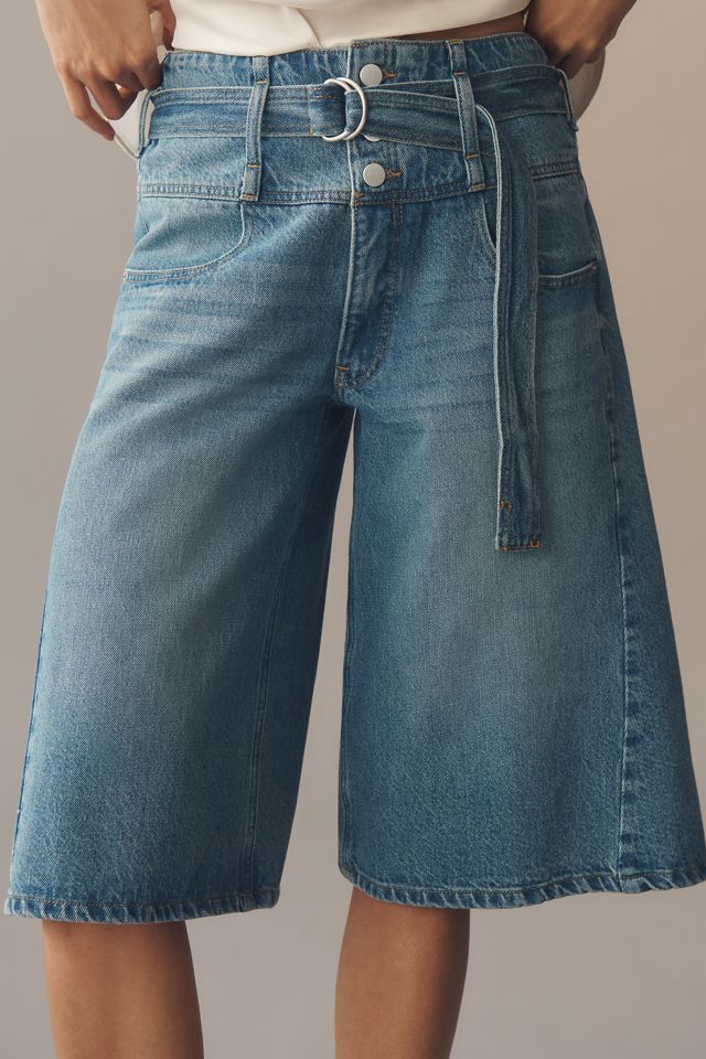 Shorts de Mezclilla Culotte de Tiro Alto Pilcro #2