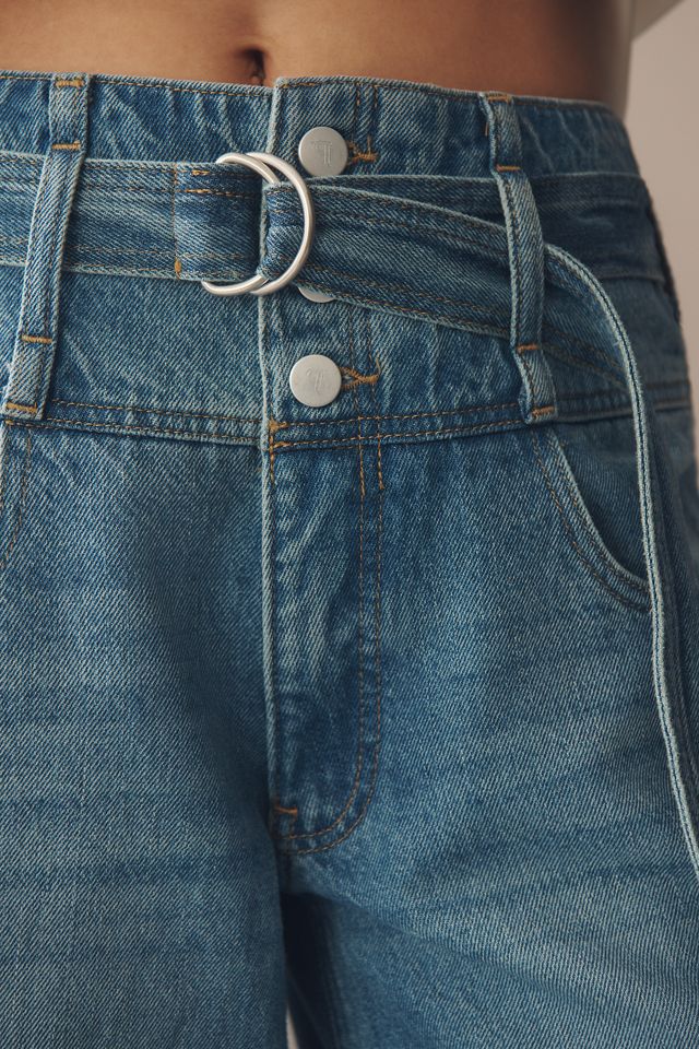 Shorts de Mezclilla Culotte de Tiro Alto Pilcro #3