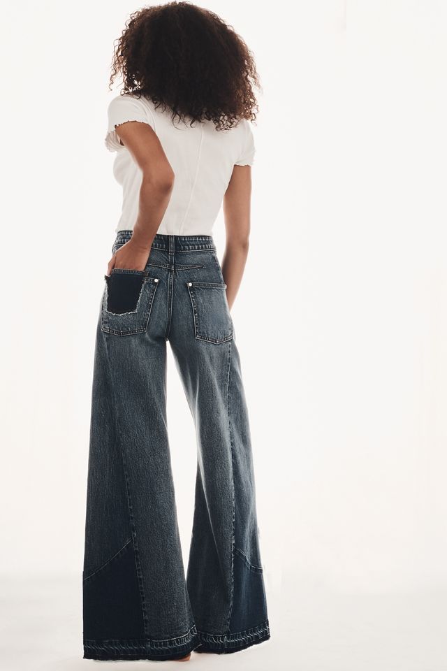 The Darien 70s Paneled Wide-Leg Flare Jeans by Pilcro #4