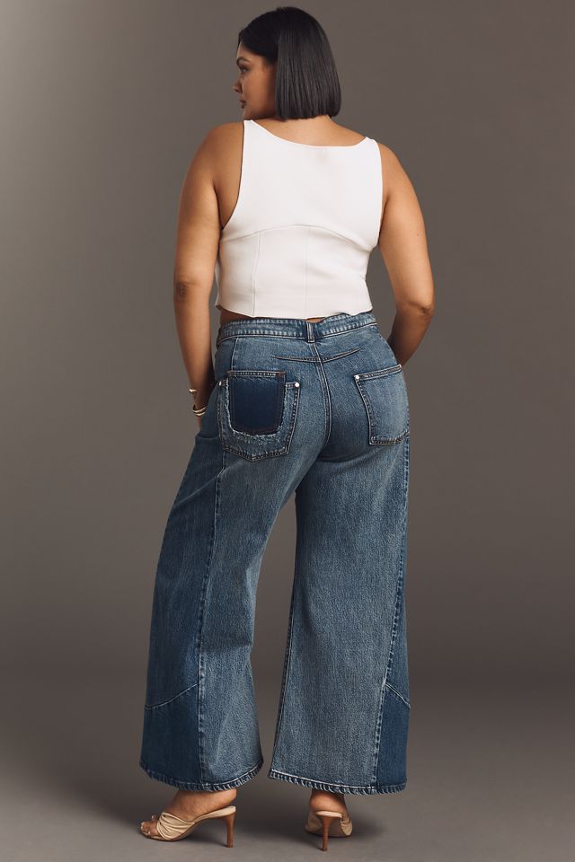 The Darien 70s Paneled Wide-Leg Flare Jeans by Pilcro #7