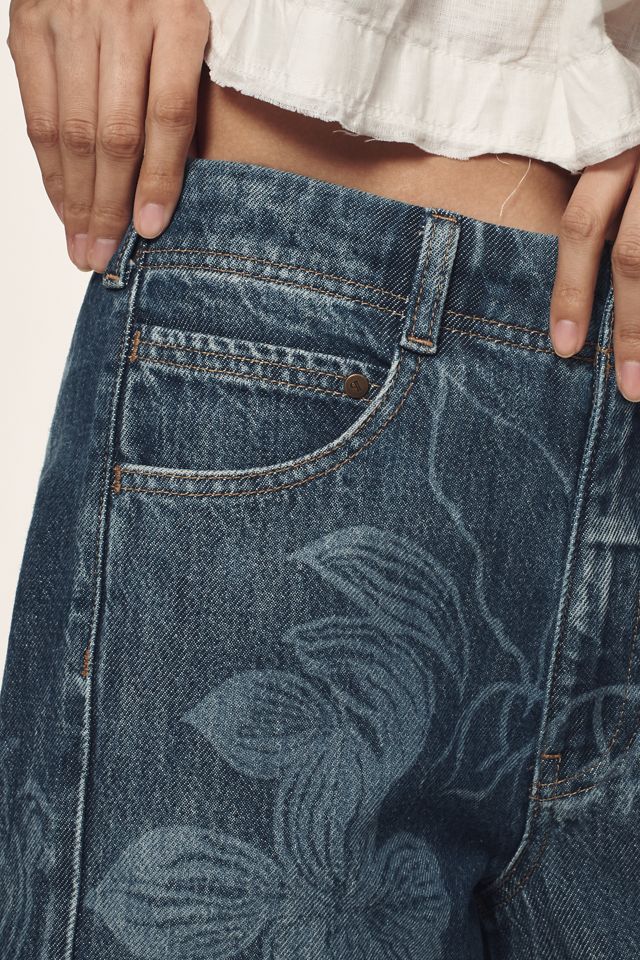 The Adi Patterned Mid-Rise Flare Jeans by Pilcro #4