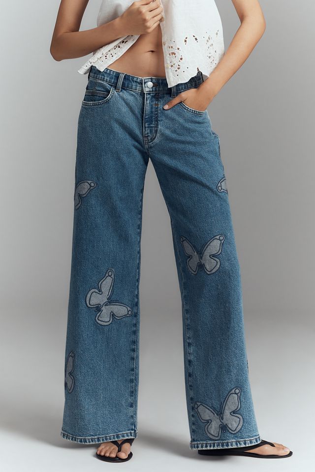 Pilcro Butterfly Low-Slung Wide-Leg Jeans #1