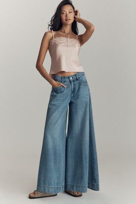 Good American Good Waist Palazzo Patch Pocket Jeans