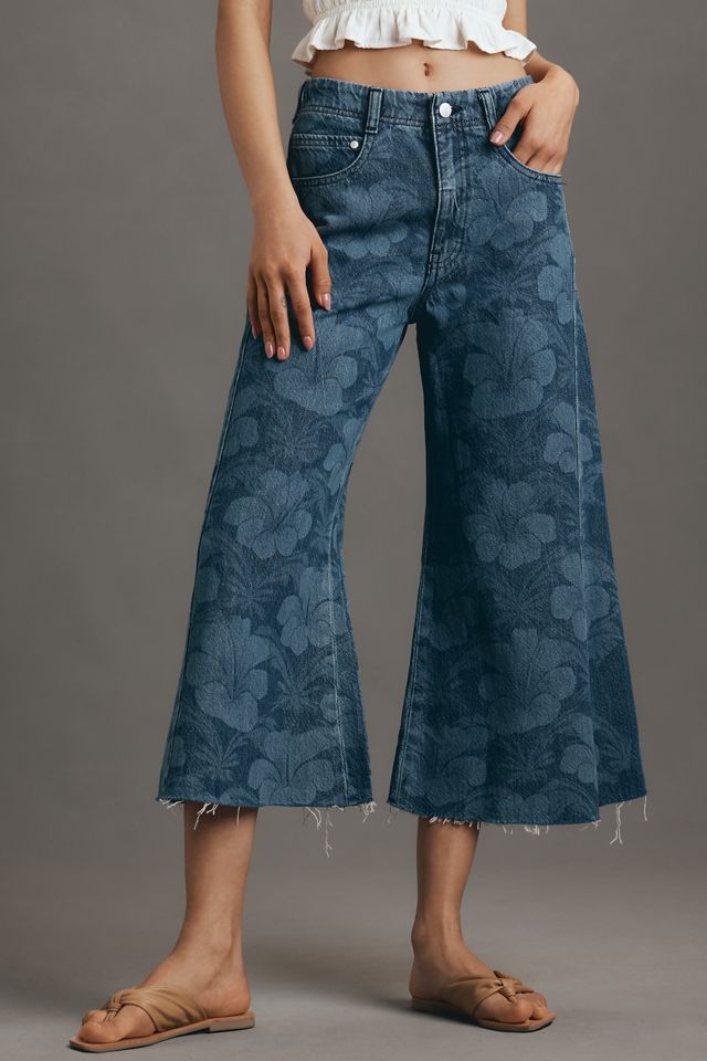 The Adi Crop Mid-Rise Flare Jeans by Pilcro #1