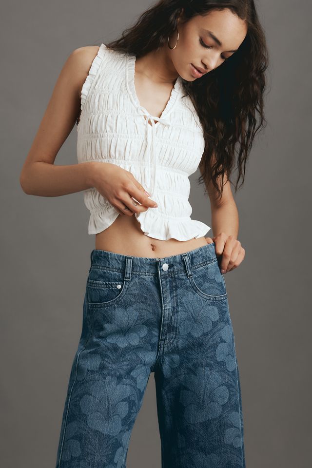The Adi Crop Mid-Rise Flare Jeans by Pilcro #3