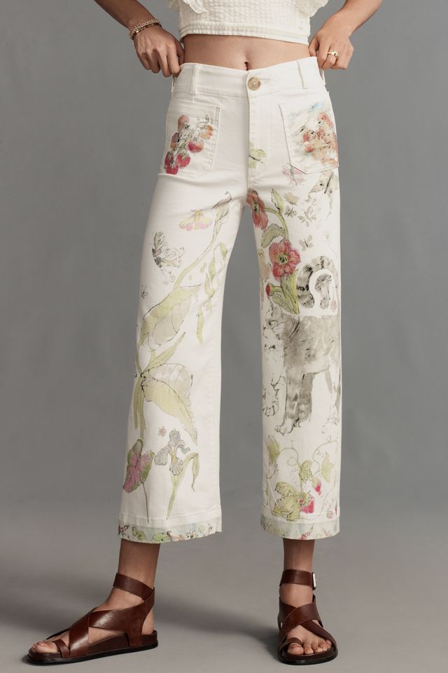 The Swan Gossip Colette Denim Crop Wide-Leg Jeans by Maeve #2