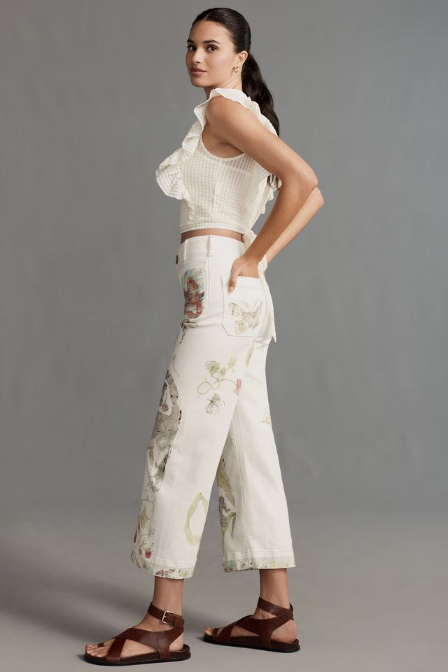 The Swan Gossip Colette Denim Crop Wide-Leg Jeans by Maeve #3